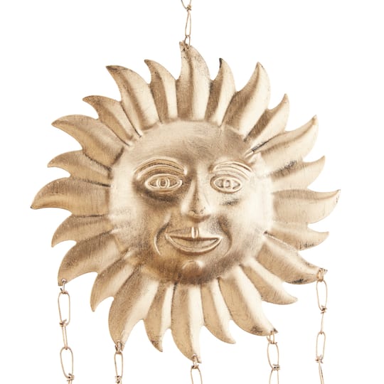 Gold Metal Eclectic Windchime, 11" x 1" x 32"